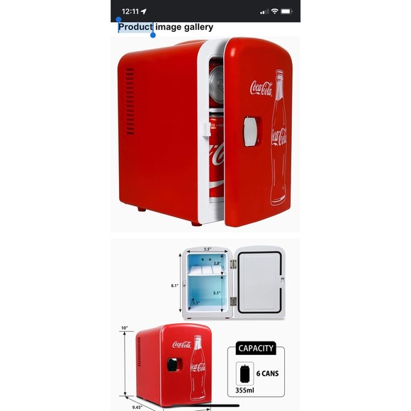 Coca Cola Other Coca Cola Mini Refrigerator Holds 6 Cans Of Soda